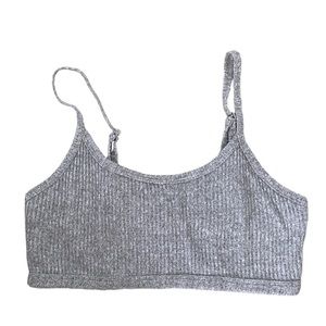 Grey Ribbed Bralette